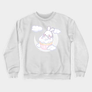 Cloud Bunny Eating a Cupcake Crewneck Sweatshirt